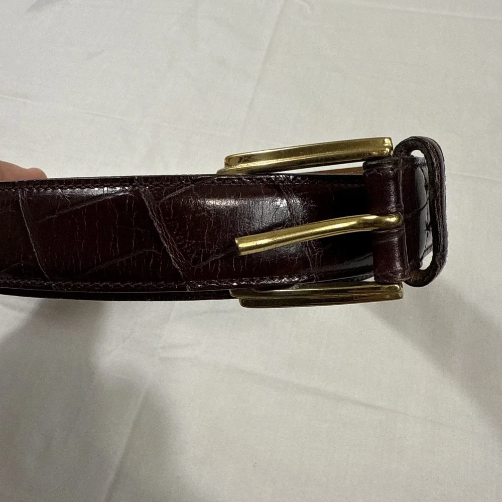 BELTS MENS 44 Trafalgar Brown‎ Cortina Leather Alligator Style Made in USA